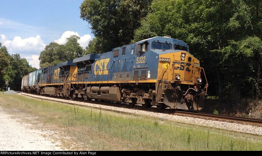 CSX 5322 and 5340 lead covered hoppers